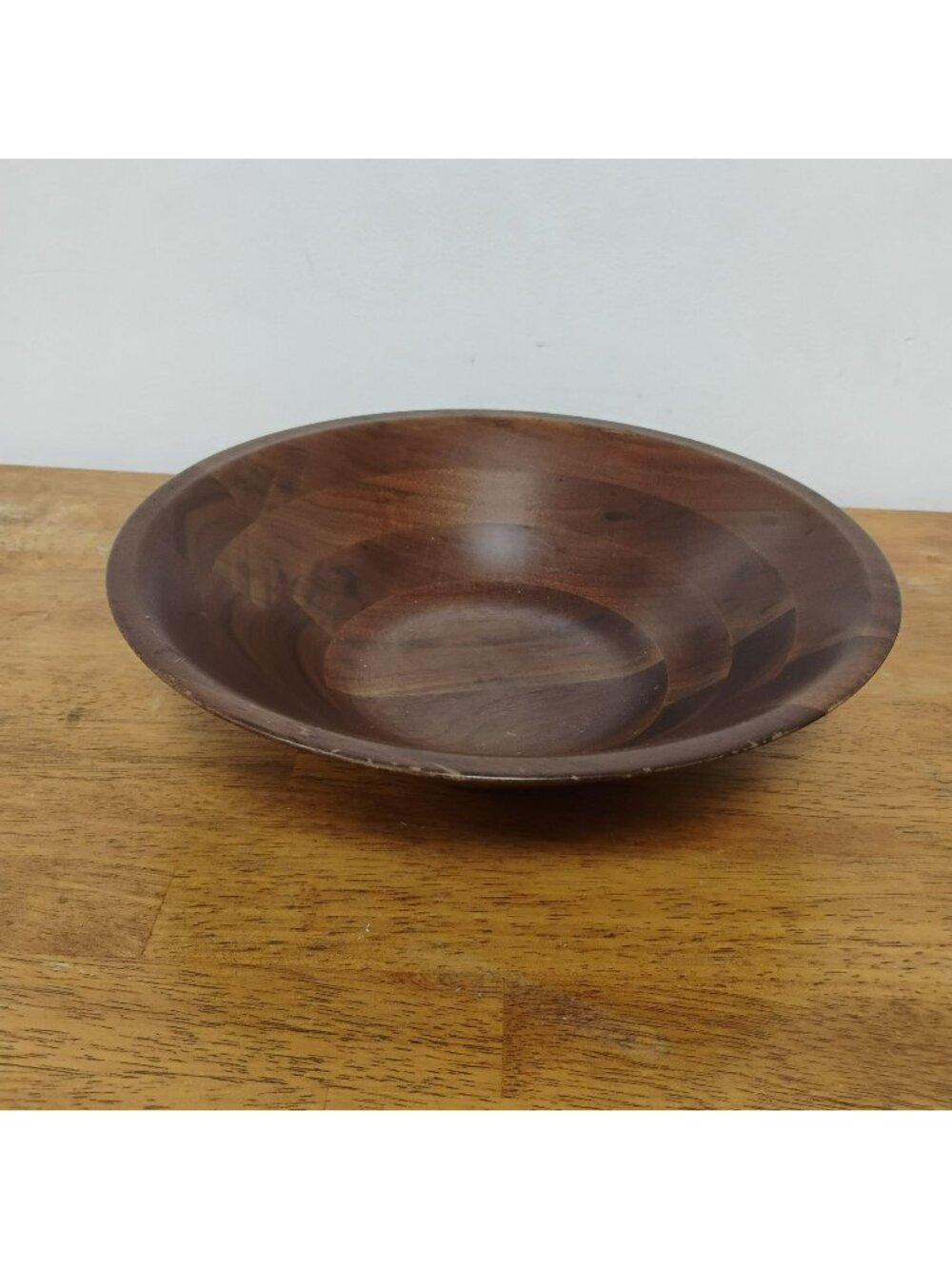 Vintage Ozark Walnutware 14" Salad Bowl, Mid Century Modern Solid Walnut Wood